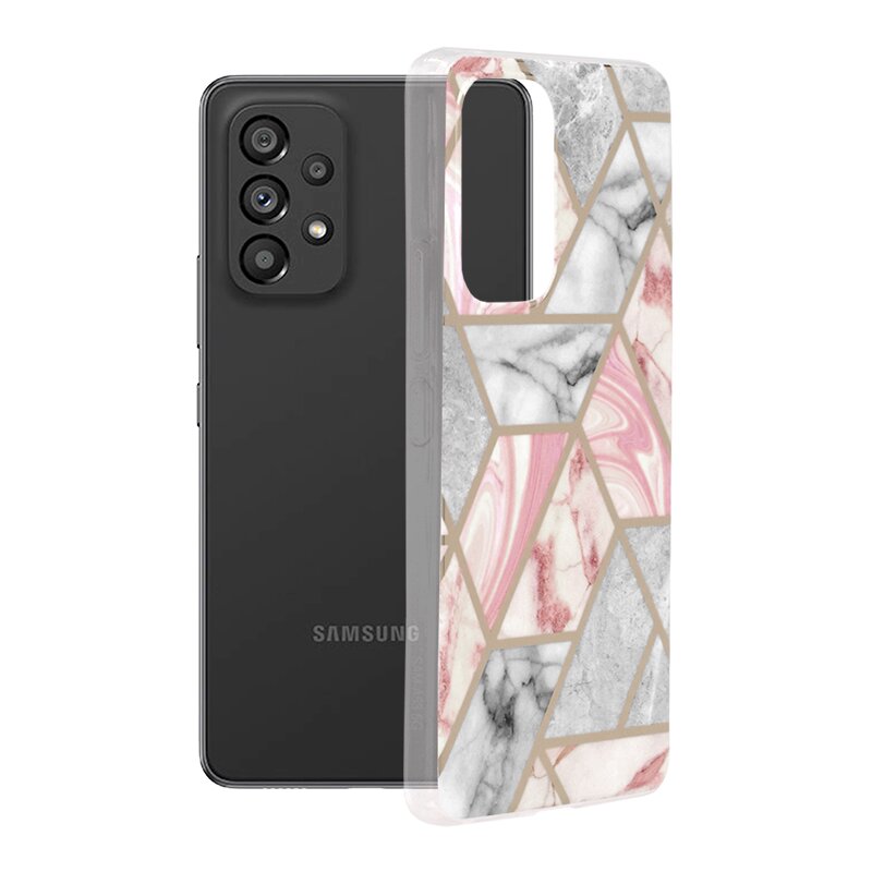 Husa Samsung Galaxy A53 5G Techsuit Marble, roz