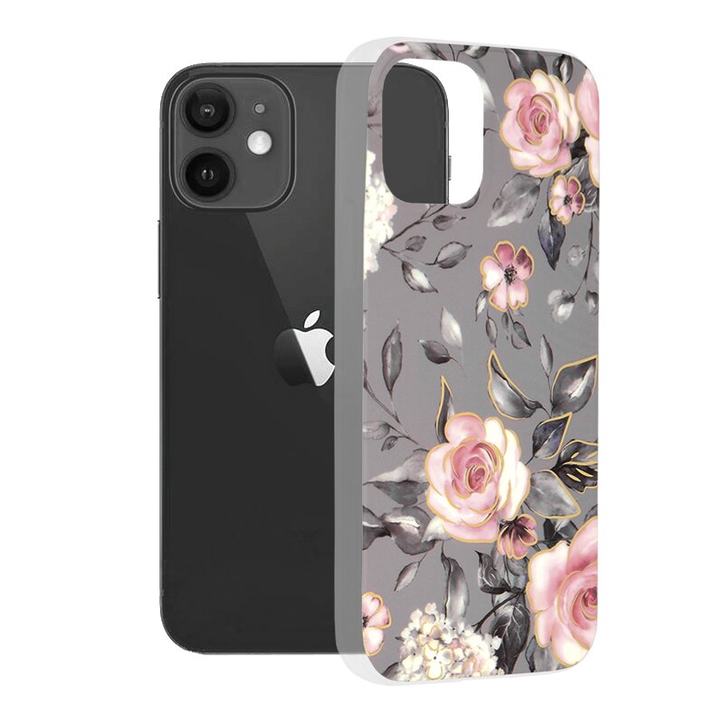 Husa iPhone 12 Techsuit Marble, Bloom of Ruth Gray