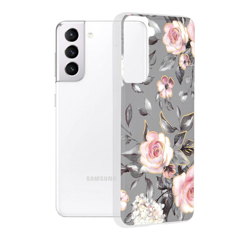 Husa Samsung Galaxy S21 5G Techsuit Marble, Bloom of Ruth Gray