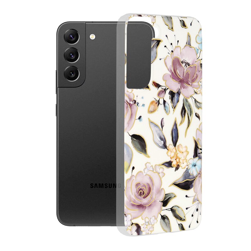 Husa Samsung Galaxy S22 Plus 5G Techsuit Marble, Chloe White