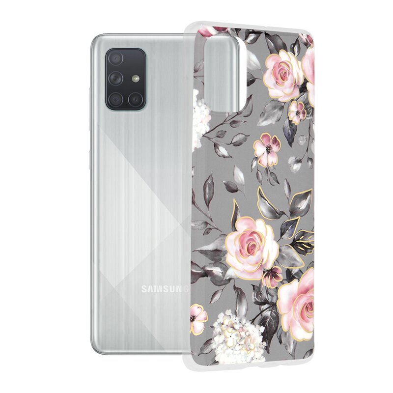 Husa Samsung Galaxy A71 4G Techsuit Marble, Bloom of Ruth Gray