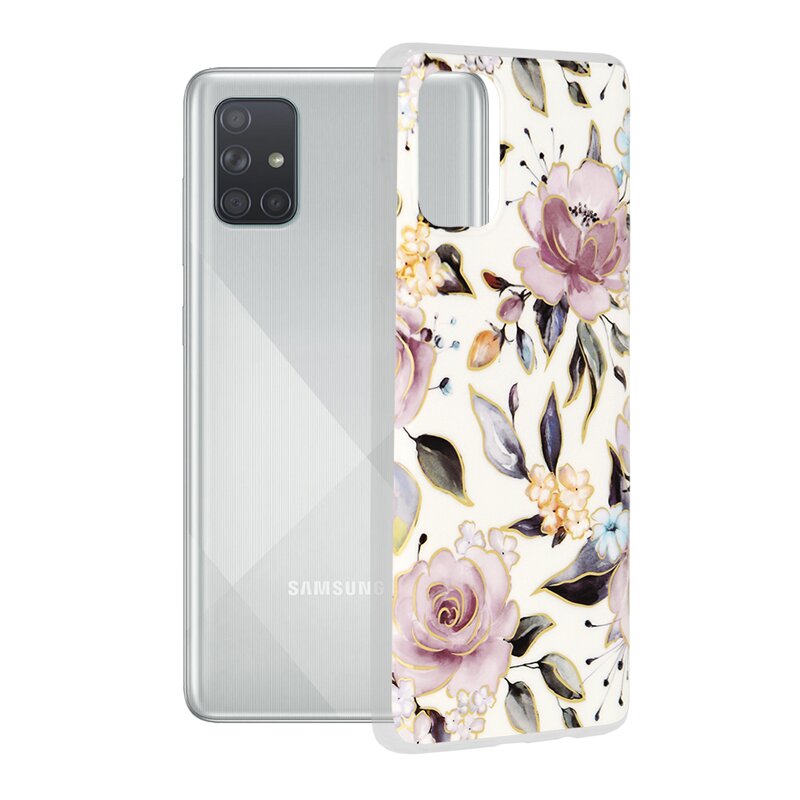 Husa Samsung Galaxy A71 4G Techsuit Marble, Chloe White