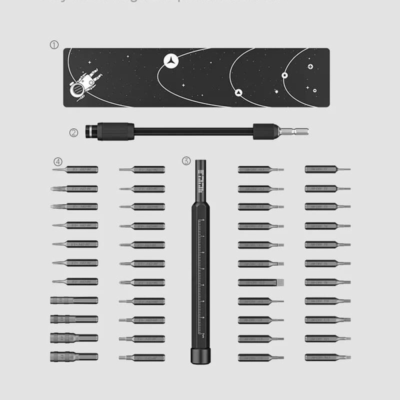 Set surubelnite precizie, mecanica fina Jakemy JM-8180, negru