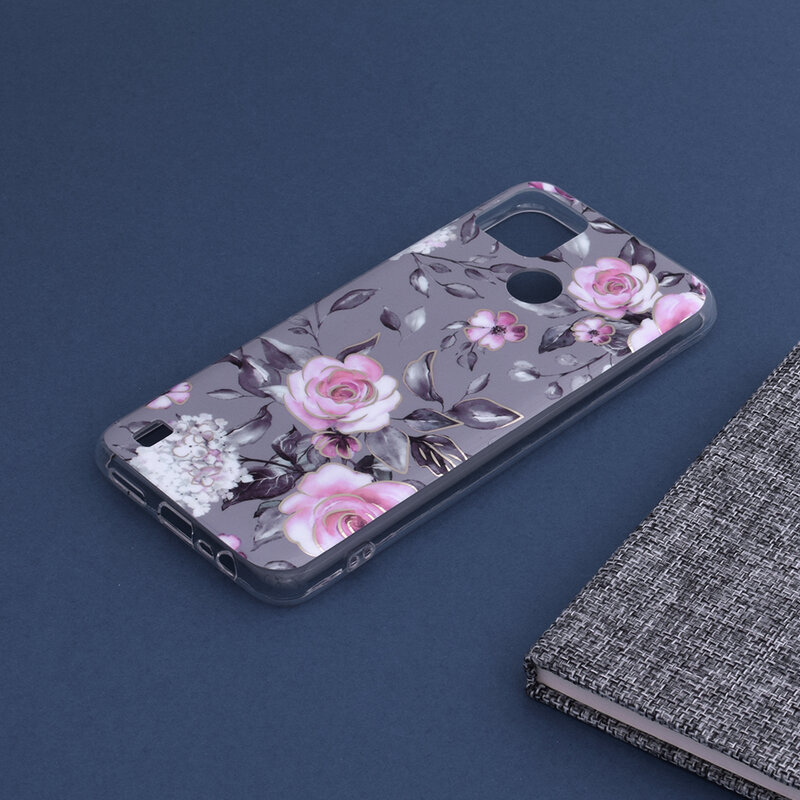 Husa Realme C21Y Techsuit Marble, Bloom of Ruth Gray