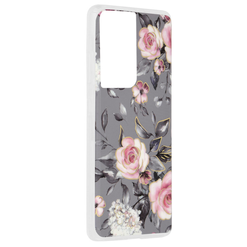 Husa Samsung Galaxy S21 Ultra 5G Techsuit Marble, Bloom of Ruth Gray