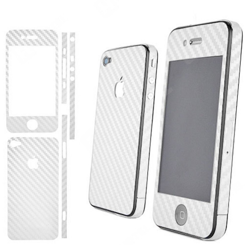 Folie Protectie Full Cover Apple iPhone 4, 4S  - Carbon