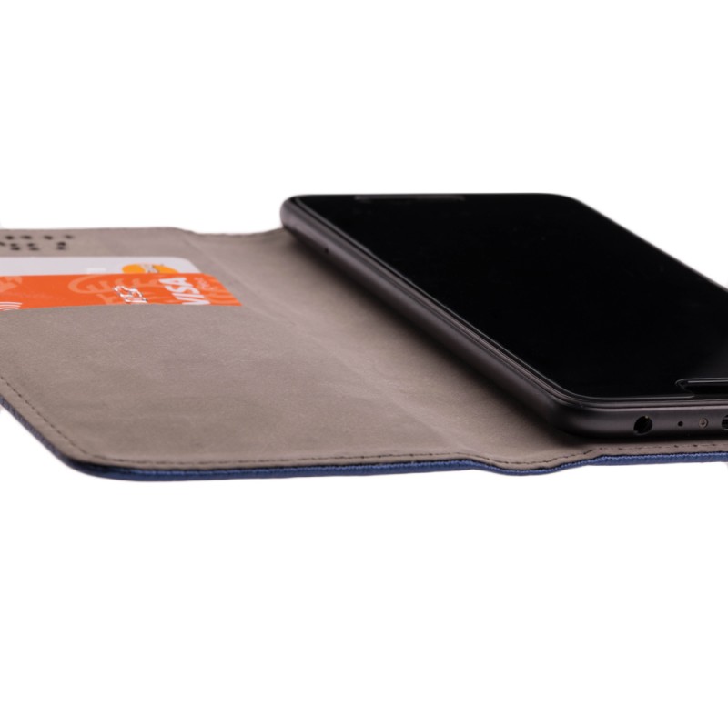 Husa Smart Book pentru telefoane intre 4.5 - 4.7 inch - Flip Albastru