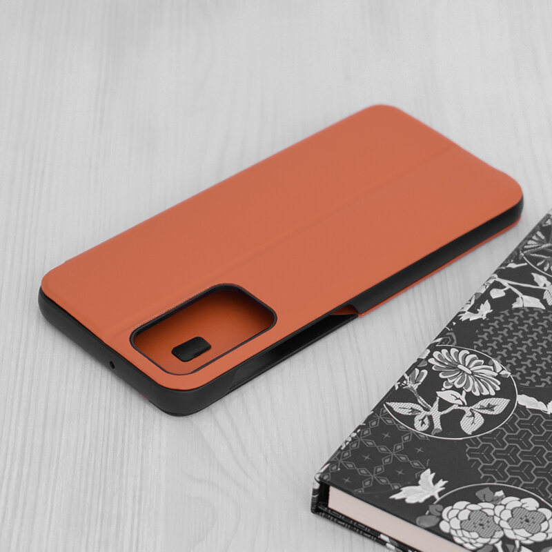 Husa Samsung Galaxy A23 Eco Leather View flip tip carte, portocaliu