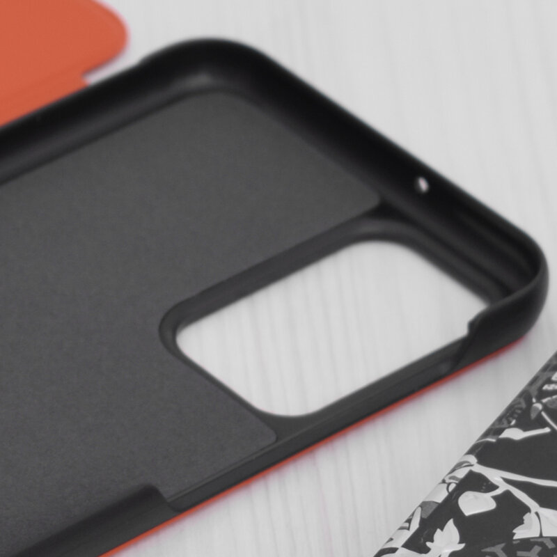 Husa Samsung Galaxy A23 Eco Leather View flip tip carte, portocaliu