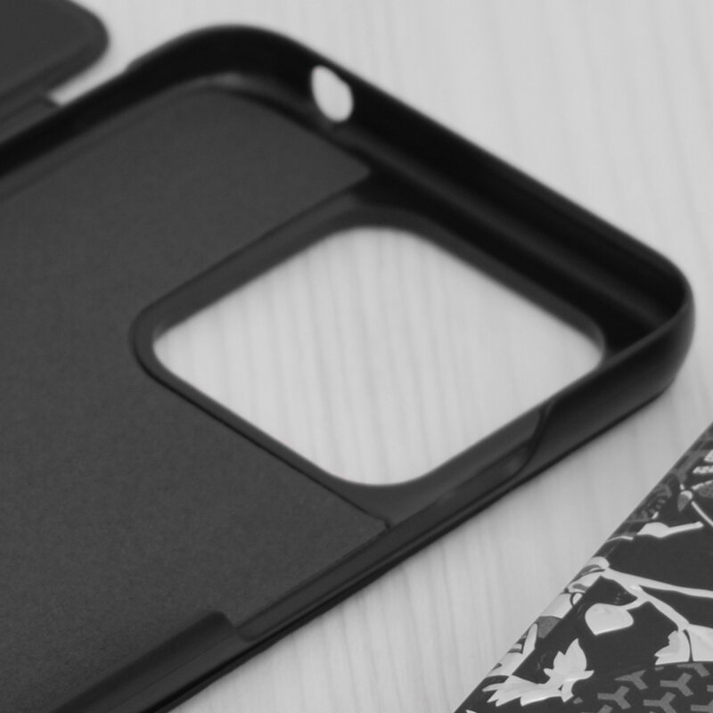 Husa Xiaomi Redmi 10C Eco Leather View flip tip carte, negru