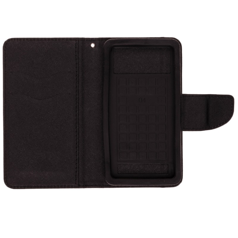Husa flip carte cu inchidere magnetica pentru telefoane intre 4.3 - 4.8 inch - Negru MyFancy