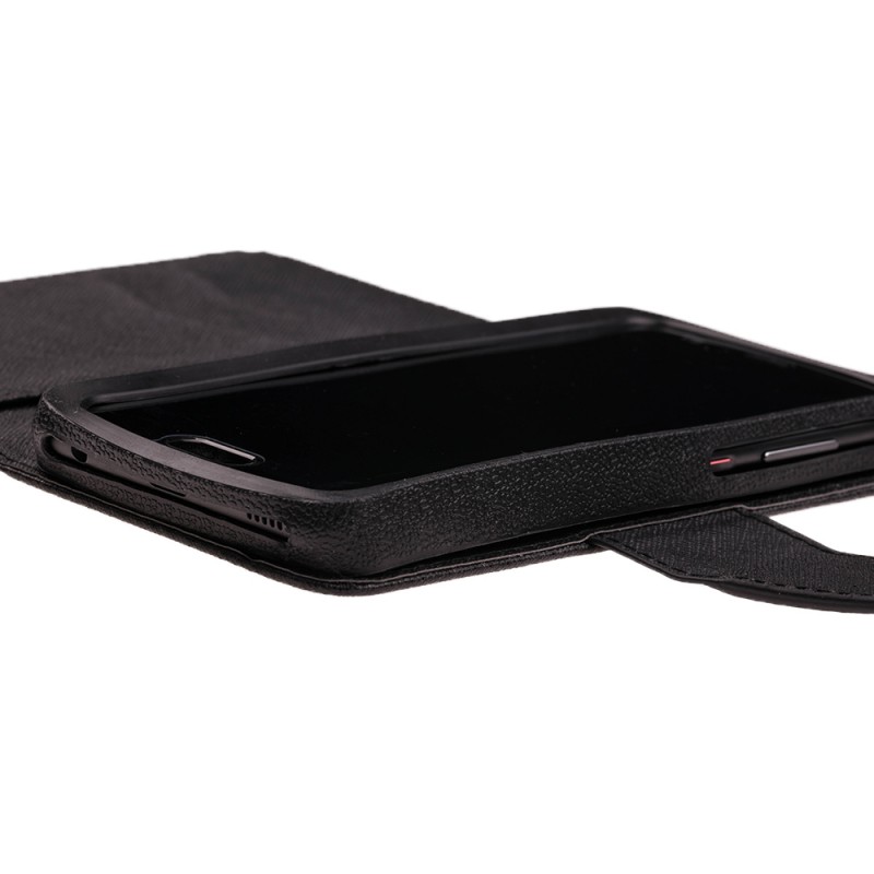 Husa flip carte cu inchidere magnetica pentru telefoane intre 4.3 - 4.8 inch - Negru MyFancy