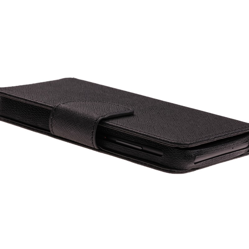 Husa flip carte cu inchidere magnetica pentru telefoane intre 4.3 - 4.8 inch - Negru MyFancy