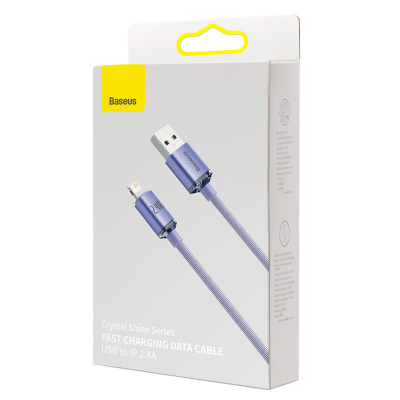 Cablu Fast Charging USB la Lightning Baseus 2.4A, 2m, CAJY000105