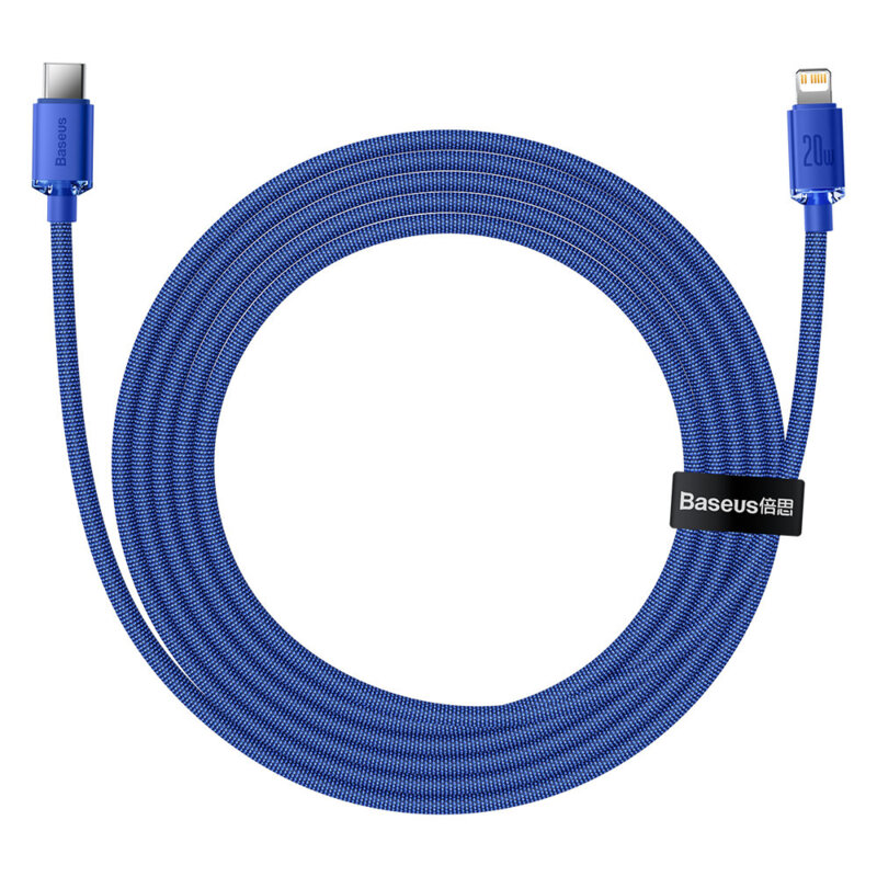 Cablu USB-C Lightning Baseus 20W, 1,2m, albastru, CAJY000203