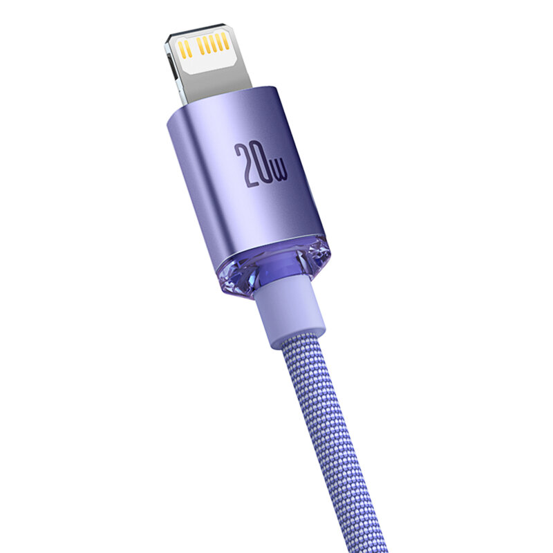 Cablu USB-C Lightning Baseus 20W, 2m,  mov, CAJY000305