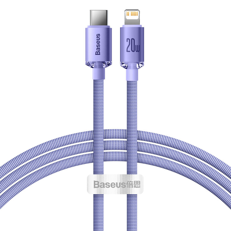 Cablu USB-C Lightning Baseus 20W, 1,2m, mov, CAJY000205