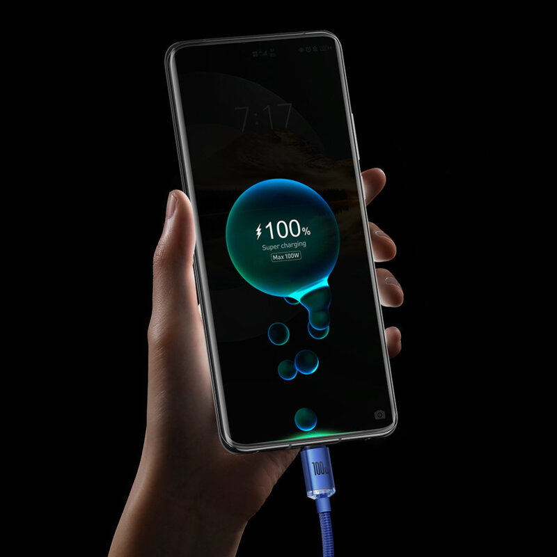 Cablu de date USB la tip C Baseus 100W, 2m, CAJY000503