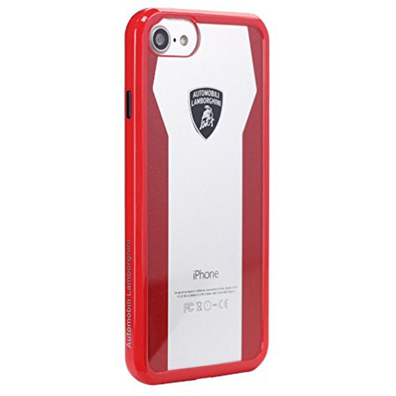 Bumper iPhone 7 Lamborghini Huracan D8 Clear Shock - Red
