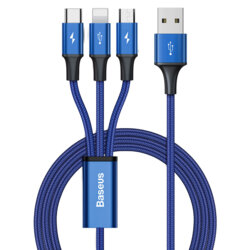 Cablu 3 in 1 tip C, iPhone, Micro-USB Baseus, 1.2m, CAJS000003