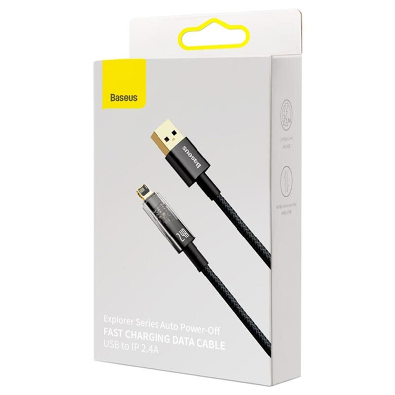 Cablu de date iPhone 2.4A Baseus, 2m, negru, CATS000501