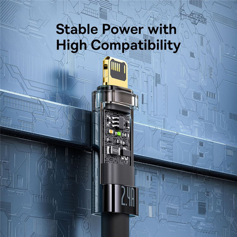 Cablu de date iPhone 2.4A Baseus, 2m, negru, CATS000501