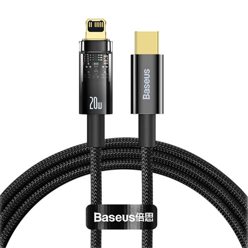 Cablu USB-C la Lightning Baseus 20W, 2m, negru, CATS000101
