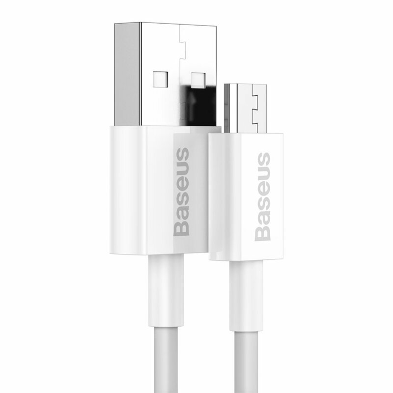 Cablu de date USB la Micro-USB Baseus, 2A, 1m, alb, CAMYS-02