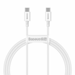 Cablu de date Type-C Baseus Fast Charge 100W, 1m, alb, CATYS-B02