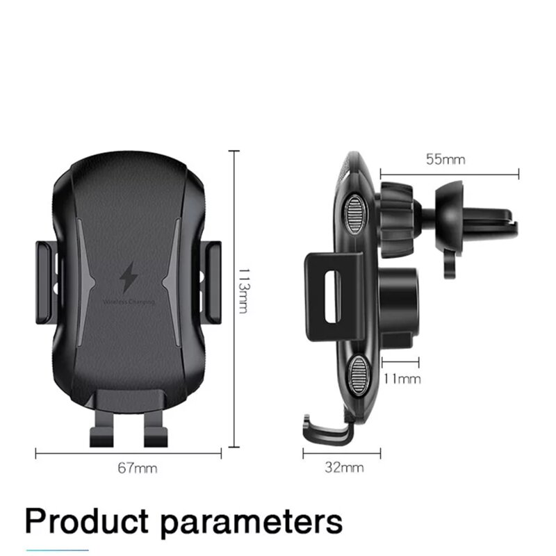 Suport auto cu incarcare wireless parbriz/bord/grila 10W Techsuit, CAPD032