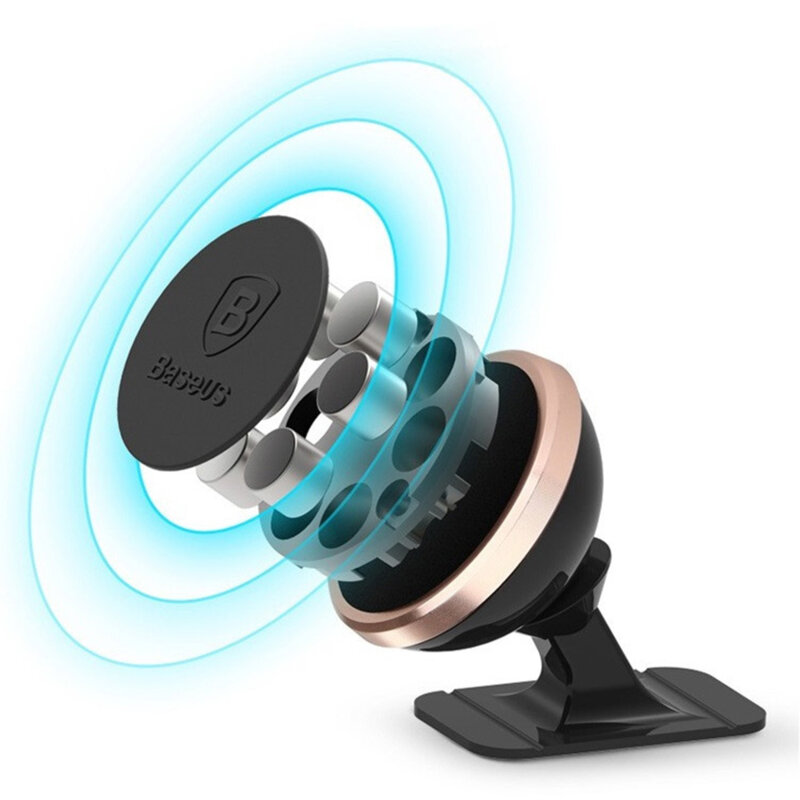 Suport telefon auto magnetic, 360° Baseus, auriu, SUCX140015