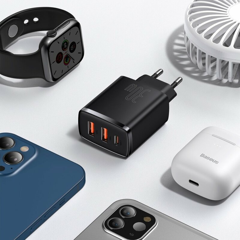 Incarcator priza USB, Type-C 30W Baseus, negru, CCXJ-E01