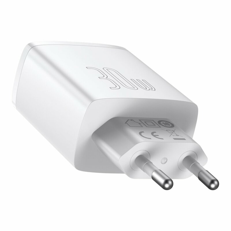 Incarcator priza USB, Type-C 30W Baseus, alb, CCXJ-E02