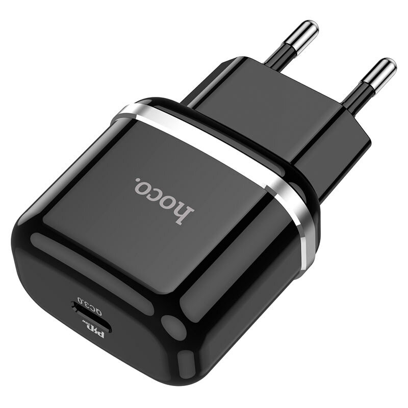 Incarcator tip C 20W Hoco N24 + cablu USB-C Lightning, negru