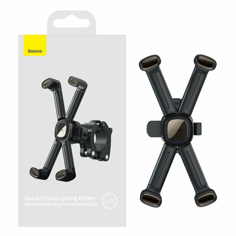 Suport de telefon pentru bicicleta 360° Baseus, negru, SUQX-01