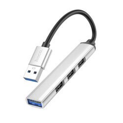 Hub 2 x USB 3.0 + 3 x USB 2.0 Hoco HB26, argintiu