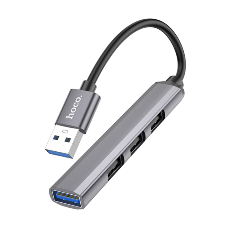 Hub 2 x USB 3.0 + 3 x USB 2.0 Hoco HB26, gri