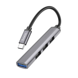 Docking station MacBook USB-C la 4x USB Hoco HB26, gri