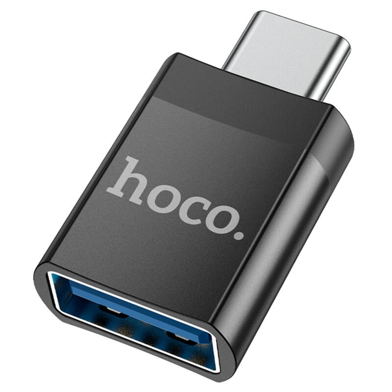 Adaptor OTG tip C la USB 2A, Plug & Play, Hoco UA17, negru