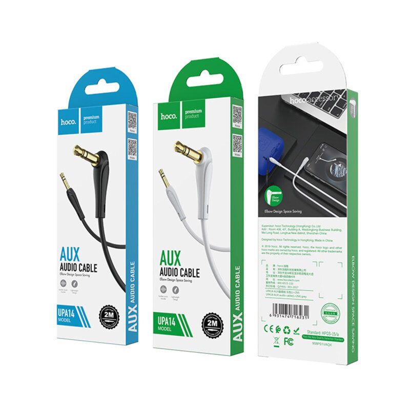 Cablu aux, audio Jack Jack 2m Hoco UPA14, negru