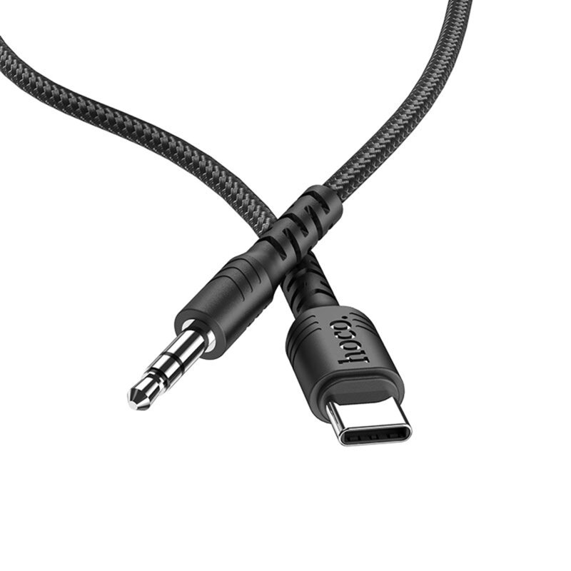 Cablu audio Jack 3.5mm la Type-C Hoco UPA17, negru
