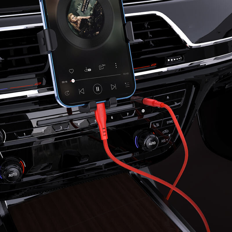 Cablu aux iPhone, audio Jack Hoco UPA18, negru