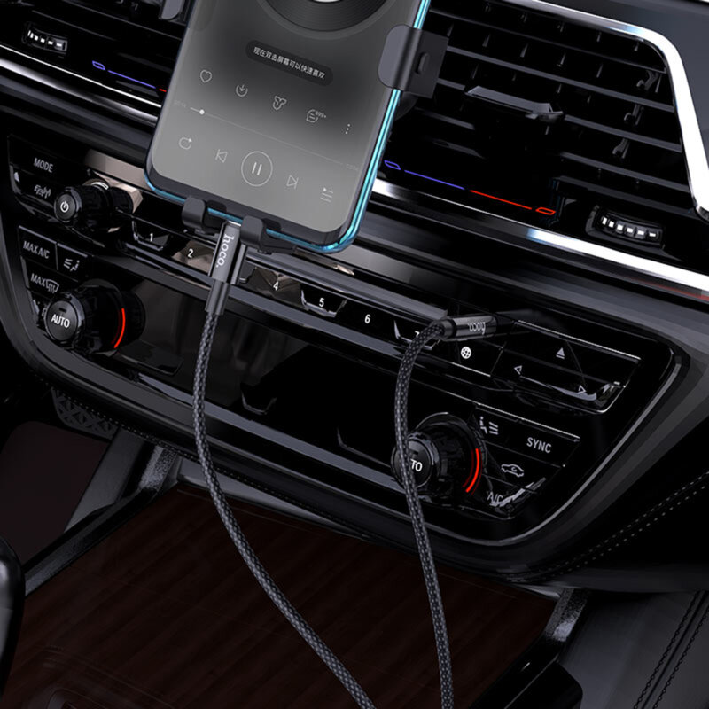 Cablu auxiliar Type-C la Jack, Hoco UPA19, negru