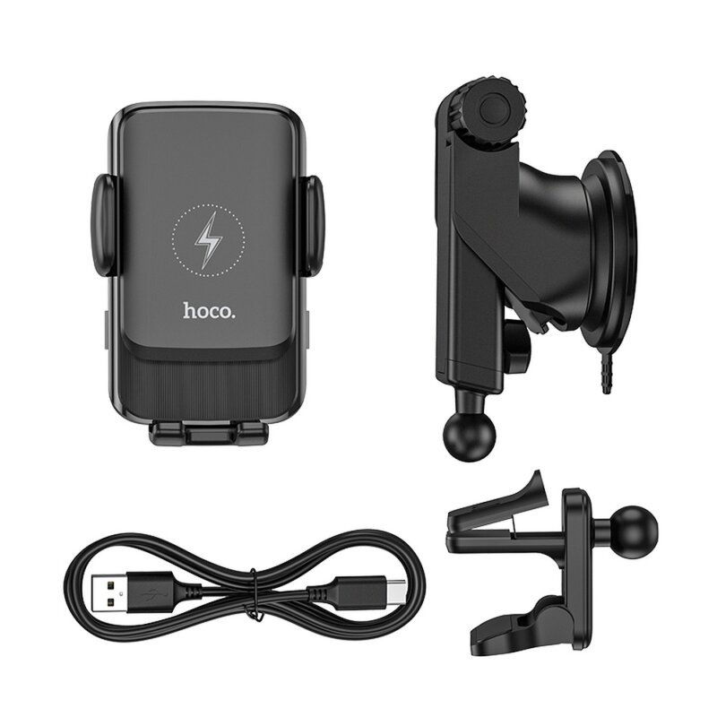 Suport auto wireless pentru telefon Hoco S35, 15W, negru