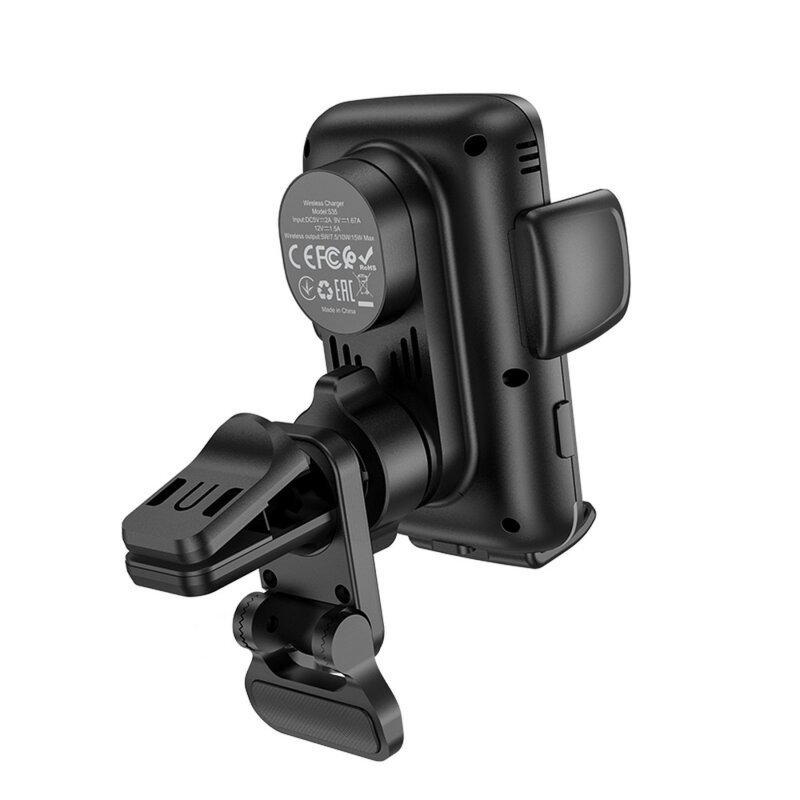 Suport auto wireless pentru telefon Hoco S35, 15W, negru
