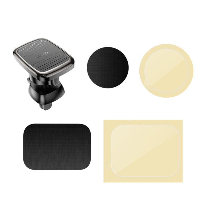 Suport telefon auto cu magnet pentru grila Hoco CA106, negru