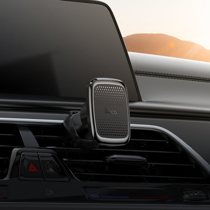 Suport telefon auto cu magnet pentru grila Hoco CA106, negru