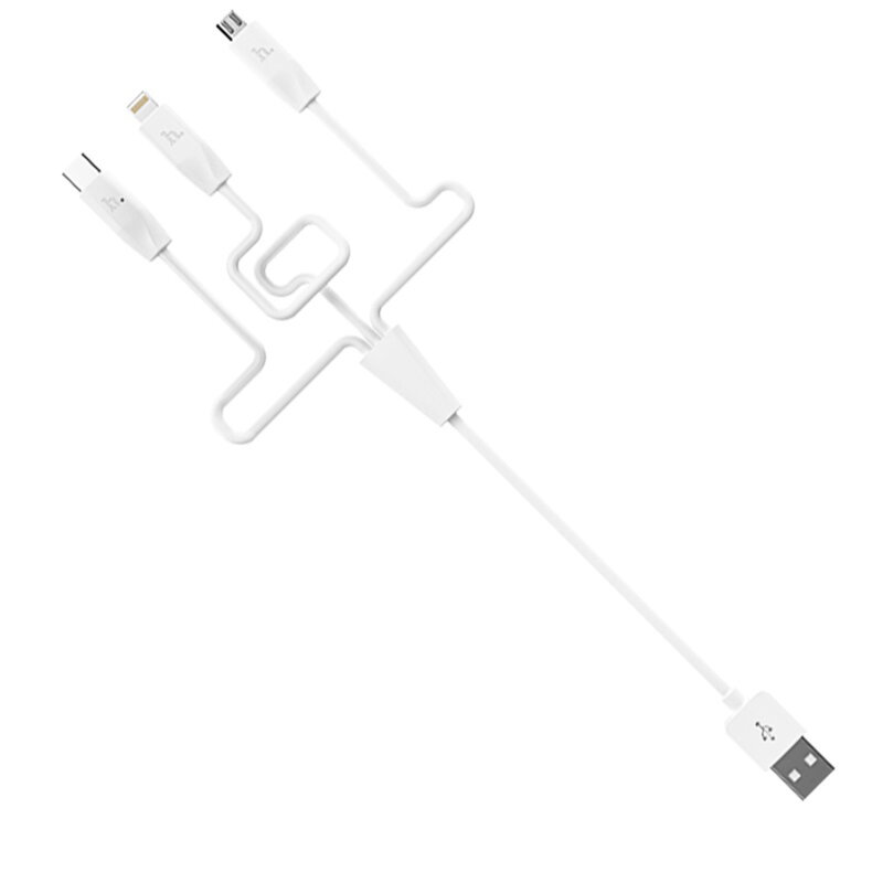 Cablu de incarcare tip C, Apple, Micro 2.4A Hoco X1, 1m, alb