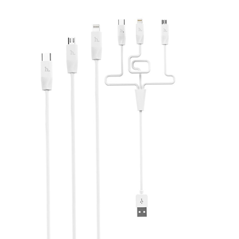 Cablu de incarcare tip C, Apple, Micro 2.4A Hoco X1, 1m, alb