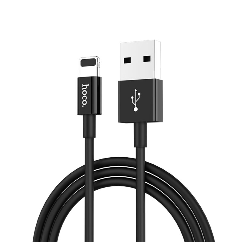 Cablu transfer date USB la Lightning Hoco X23, 1m, negru